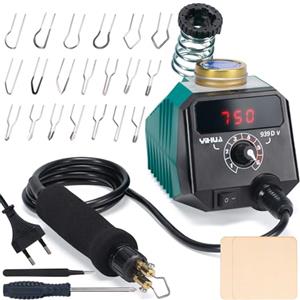 YIHUA 939D-V Kit per bruciare il legno a penna con display digitale con 20 punte a filo penna per pirografo staccabile 2 pezzi di legno strumento per pirografia il legno e pantografo ferro il legno