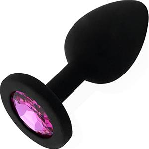 Future of your pleasure Sensual But Plug 7,2 cm x 2,7 cm - Divaricatore Analesex Toy con Elegante Diamante Anale in Silicone Nero - Ideale per Principianti e Coppie FOPS A35