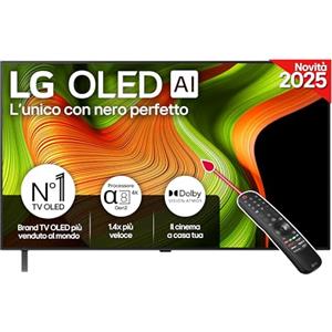 LG OLED AI B5 TV 48 pollici, Smart TV 4K, Processore α8 Gen2, webOS con AI, Dolby Vision e Atmos, Gaming con VRR, GSYNC e FreeSync 4K@120Hz, 4 HDMI 2.1, Alexa, OLED48B56LA 2025