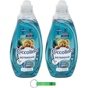 Beni Culinari 2 X Coccolino Wonder Wash Ultra Clean detersivo liquido per lavatrice - Ideale per cicli brevi 37 lavaggi 1480 ml + portachiavi Beni Culinari