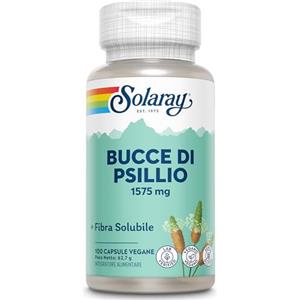 Solaray - Buccia di Psillio 1575mg per Dose - 100 Capsule Vegane - Fibra Naturale Solubile di Psillo Plantago Ovata - Integratore di Fibre Psyllium Husk - Testato in Laboratorio