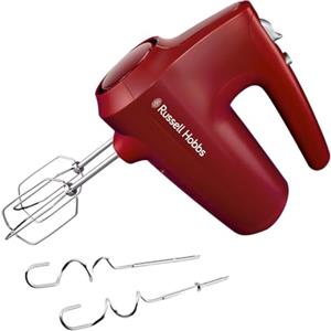 Russell Hobbs Sbattitore Elettrico Desire, Rosso, 5 Velocità, 350W | Funzione Pulse, 2 Fruste e 2 Ganci Impastatori Cromati Lavabili in Lavastoviglie, Supporto per Ciotola e Base d'Appoggio