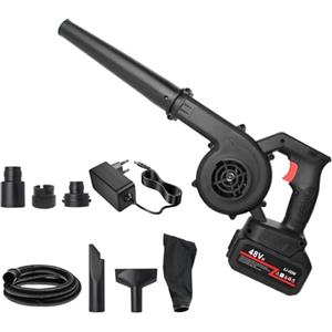 LPQKCcY Soffiatore a Batteria, 2 in 1 Soffiatore Aspiratore Foglie Elettrico Soffione per Foglie Giardino a Batteria Aspirafoglie per la Cura del Prato/Auto/Angolo di Pulizia Della Polvere