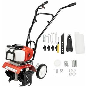 Levkitch Fresa da Giardino,Motozappa Motocoltivatore a Benzina per Scarificatore e Zappa per il Vostro Giardino Motozappa con Fresa a Denti Anteriore Larghezza di Lavoro 3-10cm Azione 30cm Coltivatore