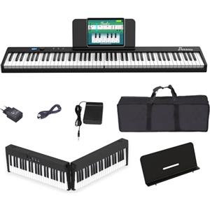 OYAYO Pinao OYAYO Pianoforte pieghevole con 88 tasti Piano Full Size Semi Weighted, tastiera pieghevole per pianoforte con Bluetooth MIDI, tasca per pianoforte, tastiera pieghevole per principianti