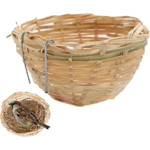 Generico Nido Per Gabbia Uccelli - Nido Gabbia per Uccelli Intrecciato a Mano - Accessori per Animali Domestici per Deporre Uova Dormire Riprodursi in Casa Giardino Voliera Esterno Natura
