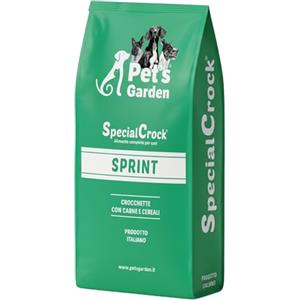 Special Crock Pets Garden Special Crock Sprint, Crocchette con Carne per Cani con media attività fisica, 20 kg, Prodotto Italiano