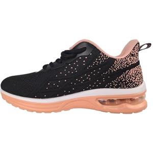 GANNOU Scarpe da Corsa atletiche da Donna Moda Sport Palestra Jogging Tennis Fitness Sneaker US5.5-10, Nero Pesca, 36 EU