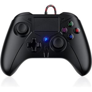 FOIRCEADAL Wired Controller for PS5, with Back paddles 6-Axis Motion/Marco/Turbo/Dual Vibration Function 3.5mm Audio Jack for P5 Pro/Slim/PC