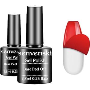 Senvenski Peel Off Gel Base Coat per Smalto Semipermanente, 2pcs Peelable Removal Peely Cancella Fondazione per Uso con UV LED Lampada per unghie (TB004)