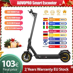 AOVOPRO 2025 Aggiorna AOVOPRO TX01 Smart APP Scooter elettrico 350W/500W Motore potente 36V25-45KM Gamma Adulti EScooter con doppio freno