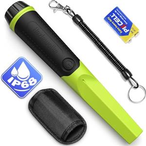Hazlewolke Pinpointer Metal Detector Portatile, IP68 Rilevatore di Metalli Impermeabile, Profondità 3, Rilevamento a 360°, Accessori Pin Pointer per Adulti e Bambini - Verde