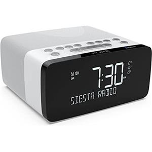 Pure Siesta Charge Radiosveglia con carica wireless per cellulari (radio digitale con DAB/DAB+, radio FM/FM, Bluetooth, USB, AUX, 40 stazioni preimpostate) Polar