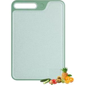 AiQInu Tagliere da Cucina in Plastica, 37x25 cm Rettangolare Taglieri Cucina con Manici Antiscivolo, Cutting Board per Verdure, Frutta, Carne, Verde
