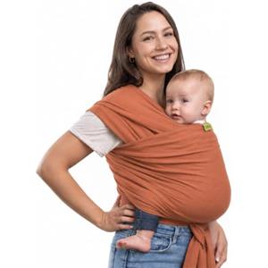 Boba Fascia Porta Bebè Elastica, Cotone Bio, Neonato, Volpe | Fascia Porta Bebè Traspirante a Mani Libere; sostegno Ergonomico e Sicuro dal neonato al bambino, 3-16 kg.