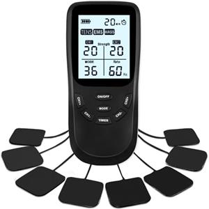 HONGXIAN Professionale Elettrostimolatore Muscolare Tens/EMS/Massaggio, Dispositivo di Terapia Ricaricabile, 36 Modalità di Dolore, 20 Livelli di Intensità per 8 Elettrodi, TENS per la Riduzione del Dolore