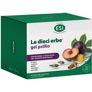ESI Le Dieci Erbe Psillio - Integratore Alimentare per Regolarità Intestinale, 20 Bustine con Psillio e Prugna