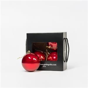 Giulia Grillo Sfera Natalizia Perlata rosso (4, ⌀10cm)