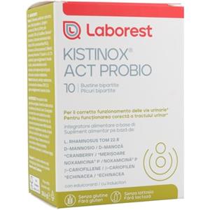 Laborest | Kistinox act probio | 10 bustine | Integratore con L. rhamnosus, D-Mannosio, Cranberry, Noxamicina, β-Cariofillene ed Echinacea per il benessere delle vie urinarie