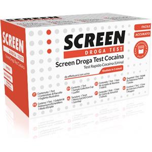 SCREEN ITALIA Screen Droga Test Cocaina - Test Monofase con Contenitore Urina per Rilevazione di Cocaina e Altre Droghe