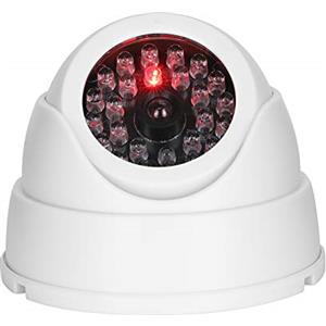 Sonew Telecamera di sicurezza fittizia, telecamera di sorveglianza simulata a cupola esterna senza fili con 30 LED IR fittizi