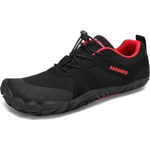 SAGUARO Scarpe Barefoot Minimaliste Uomo Donna Scarpe Palestra Corsa Trail Running Trekking Sport Acqua con Dita Scarpe Bici da Corsa Traspiranti Leggere, Nero Fuliggine, 38 EU