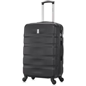 CELIMS - Valigia Media 20 kg Rigida Nero Leggera | Valigia da Stiva 65cm Donna | Lucchetto Integrato | ABS | Trolley Medio 65cm con 4 Ruote