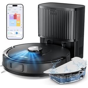 Vexilar Robot Aspirapolvere Lavapavimenti con Mappatura,8000Pa,3 Ore Autonomia,Svuotamento Automatico,W11 Aspirapolvere Robot Lavapavimenti con Mappatura con Stazione per Tappeti/Pavimenti/Peli