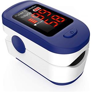 AGPTEK Saturimetro da dito Professionale Pulsossimetro Digitale Ossimetro Portatile con Display OLED per Frequenza Del Polso e La Saturazione di Ossigeno SpO2 e Cardiofrequenzimetro,Blu Oximeter