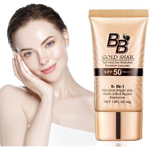 Joittey Crema Bb,Crema Idratante Colorata Bb Cream Con Spf,Spf50+ Crema Bb Per La Protezione Solare Alla Lumaca D'Oro,Bb Cream Per Correttore Viso Per Fondotinta Impermeabile A Lunga Durata Per Donne