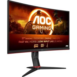 AOC Gaming C27G4ZXE Monitor curvo FHD da 27 pollici, 280 Hz, 1 ms, HDR10, FreeSync Premium 1920x1080, HDMI, DisplayPort nero/grigio, 27 pollice FHD Curvo, Supporto fisso