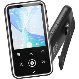 AGPTEK 64GB Lettore MP3 Bluetooth 5.3 con Clip, 1,8 Pollici Lettore Musica Sport HiFi con Riconnessione Bluetooth, Pulsante Volume, Radio FM/Podometro, Ultra-leggero 36g, Mini Lettore per Corsa