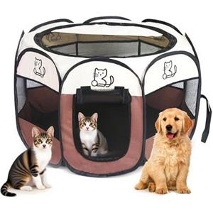 EUBSWA Cancelletta per cuccioli 74 x 74 x 43 cm pieghevole - Box per cuccioli e cani di piccola taglia - Recinzione per cani per casa all'aperto - Cane XXL con porta - Robusta gabbia in metallo per cuccioli