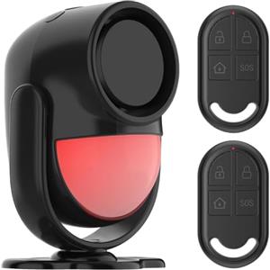 GALOOK GLOOK Antifurto Allarme Casa Senza Fili con 2 Telecomando, 125dB Sensore Movimento Allarme, Sirena Allarme Perimetrale, Garage, Auto, Porta, Ingresso, Esterno, Finestre, Camper