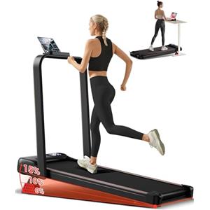 UMAY Tapis Roulant Salvaspazio con inclinazion 15%, 4 in 1 Tapis Roulant Elettrico 8KM/H con Motore Silenzioso da 2,5 CV, Treadmill for home, Carico Massimo 136KG