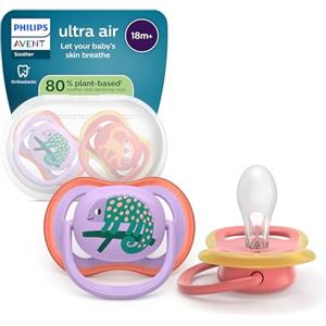 Philips Avent Ultra Start Pacifiers - Design ortodontico, per bambini dai 18 mesi in su, tettarella simmetrica in morbido silicone, senza BPA, confezione da 2, SCF349/57
