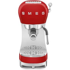 Smeg, Macchina da Caffè Espresso Manuale ECF02RDEU, Sistema Thermoblock e Lancia a Vapore, 4 Funzioni Espresso, Vassoio Removibile, Portafiltro, Serbatoio Acqua 1 L, Dimensioni Compatte, 1350W, Rosso