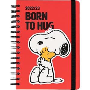 Grupo Erik: Diario Scuola 2022-2023 Snoopy Born To Hug, agenda settimanale A5, 14,8x21cm, 12 mesi, ideale come diario snoopy, agenda università 2022 2023, diario scuole medie e superiori