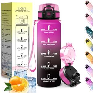 HoneyHolly Borraccia Bambini, 500ML, A prova di perdite Borracce, Riutilizzabile Borraccia Motivazionale, Semplice e Portatile, Bottiglia Acqua per Corsa, Bicicletta, Lavoro, Scuola, Water Bottle