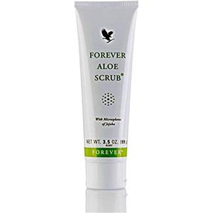 Aloe Vera Forever Living Aloe Scrub utilizza microsfere di jojoba per una delicata esperienza di pulizia.