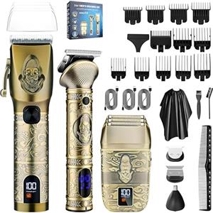 Kuxssul Tagliacapelli Uomo Professionale e Tagliabordi Kit,Tagliapeli del naso Corpo Trimmer,Rasoio Elettrico Barba，Foil Shaver Rasoio, per Casa/Barbiere/Salone