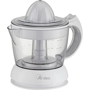 ARDES - ARSPRE02 TANGO Spremiagrumi Elettrico a Pressione 0.75l - Spremi Agrumi Elettronico con Selettore Polpa Succo e Recipiente Trasparente, 2 Coni Spremitura, Ideale per Spremuta Arance Melograno