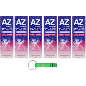 Beni Culinari 6 dentifricio AZ 3D bianco ultra bianco, dentifricio con effetto schiarente, 65 ml + portachiavi Beni Culinari gratuito