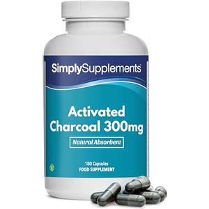 Simply Supplements Carbone Attivo 300 mg - 180 capsule - Adatto ai vegani - 3 mesi di trattamento - SimplySupplements