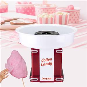 BEPER, Rosso 90.396Y Macchina per Zucchero Filato, ABS, 500W, Ideale per Feste e Compleanni, Misurino in Dotazione, 31.5 x 25.5 x 32 cm