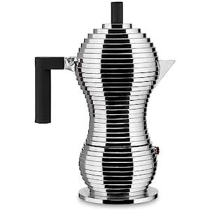 Alessi Pulcina Caffettiera Espresso 6 Tazze in Alluminio con Beccuccio a V - Design di Michele de Lucchi