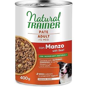 Trainer Natural Alimento Umido per Cani Adulti Medium e Maxi con Manzo, Riso e Ginseng - 400g