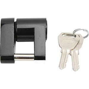 KIMISS Lucchetto per Rimorchio, 1/4in Lucchetto per Attacco per Gancio di Traino Lucchetto per Attacco per Rimorchio Antifurto in Lega Zine con 2 Chiavi per (Nero)