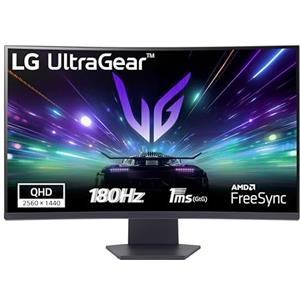 LG UltraGear 32GS60QC Monitor Gaming 32" Curvo QHD (2560x1440), 180Hz, 1ms, AMD FreeSync Premium, HDR 10, HDMI 2.0, DisplayPort 1.4, AUX, Flicker Safe, Nero