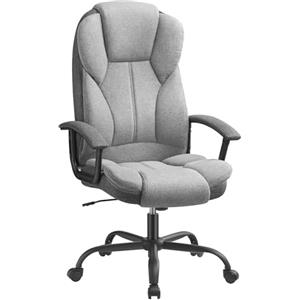 SONGMICS Ufficio, Scrivania, Gaming con Braccioli, Computer, Sedia Direzionale, Regolabile in Altezza, per Studio, Grigio Tortora e Nero Inchiostro OBG057G01, Poliuretano, 67 x 68 x (112-122) cm